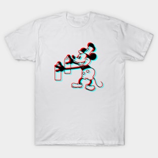 Steamboat Willie - 3D glasses style retro T-Shirt